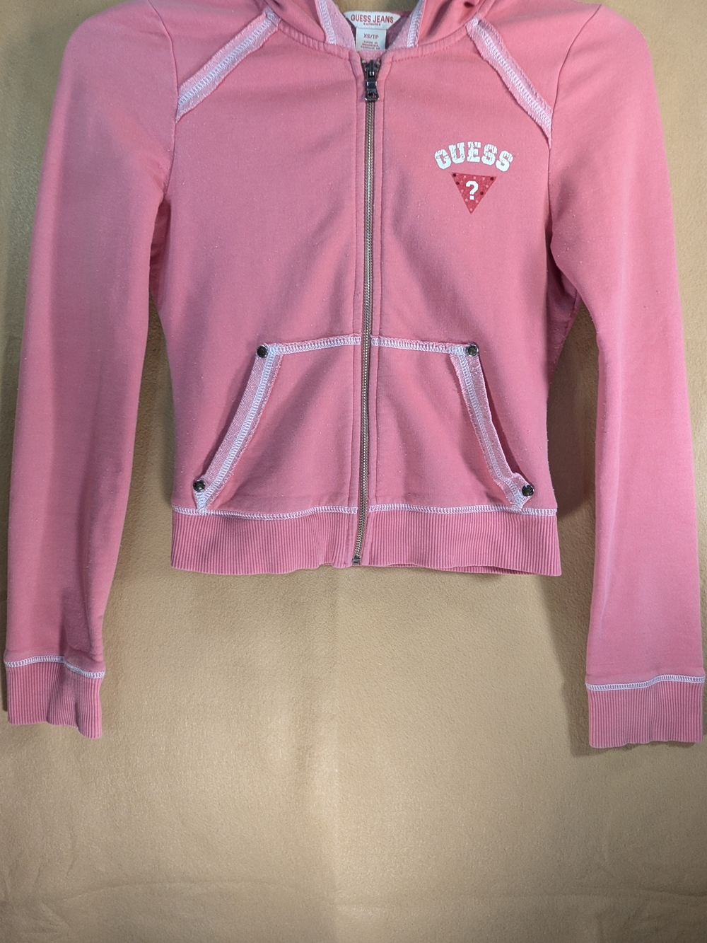 GUESS Pink Zip-Up Hoodie